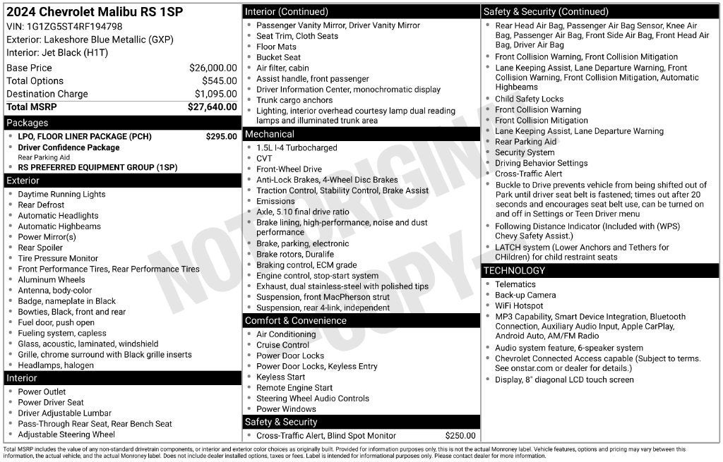 2024 Chevrolet Malibu RS