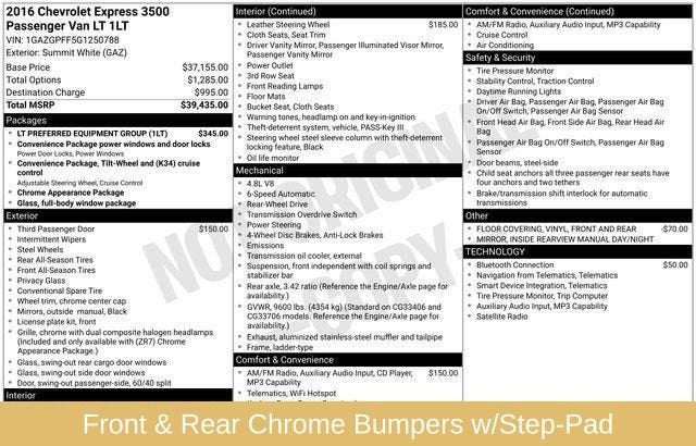 2016 Chevrolet Express Passenger 3500 LT