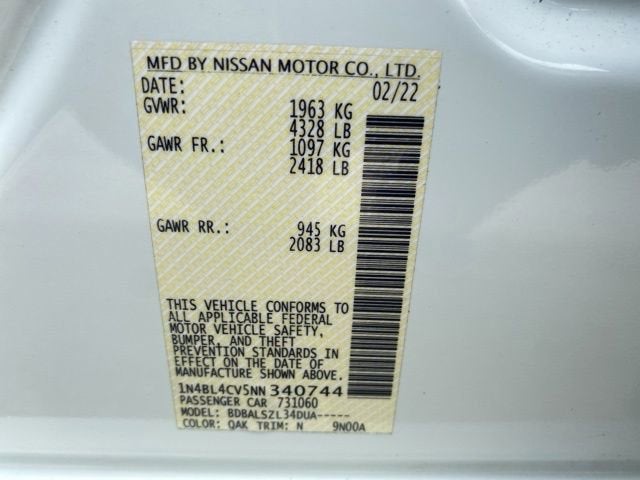 2022 Nissan Altima 2.5 SR