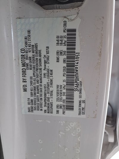 2019 Ford Fusion SE