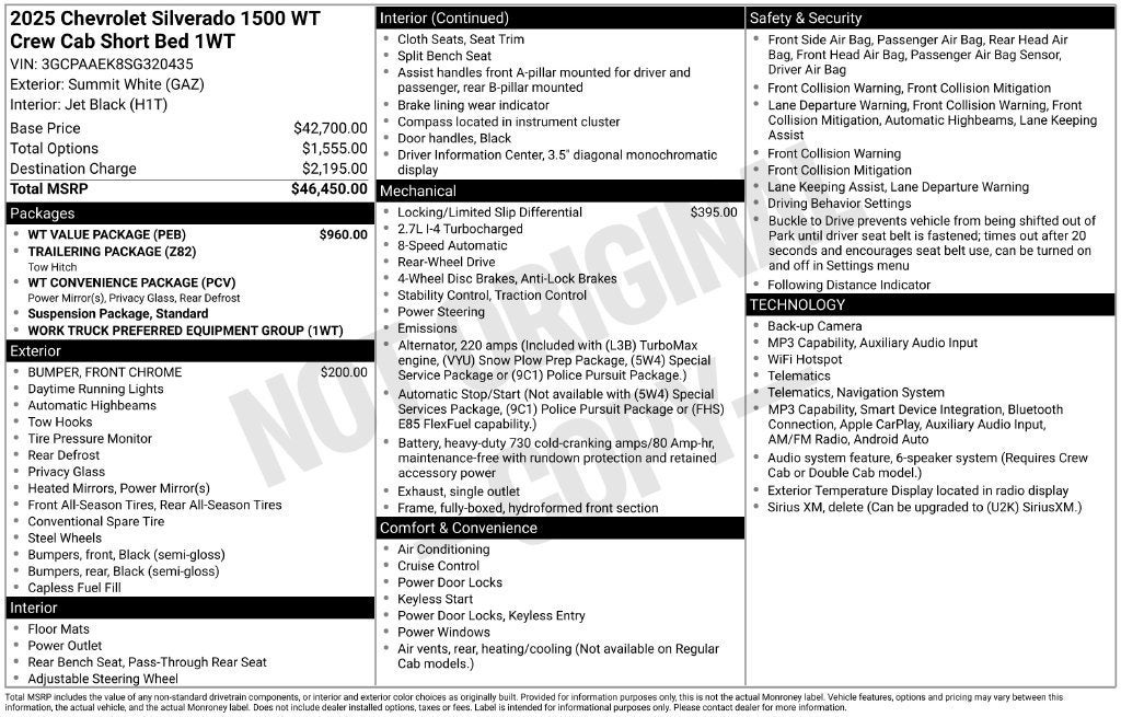 2025 Chevrolet Silverado 1500 WT
