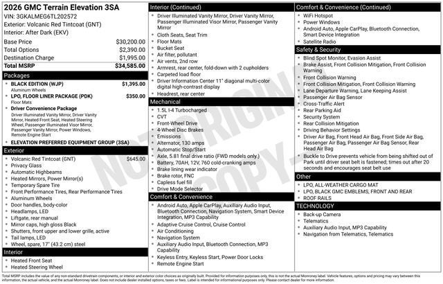 2026 GMC Terrain Elevation