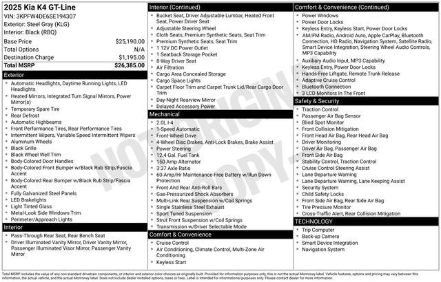 2025 Kia K4 GT-Line