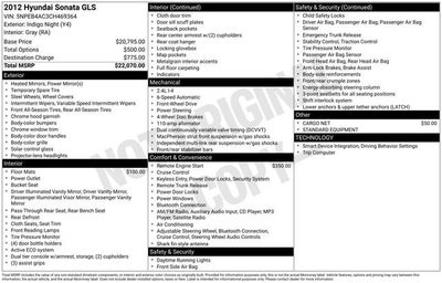 2012 Hyundai Sonata GLS