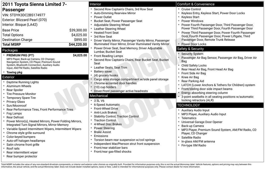 2011 Toyota Sienna XLE AAS