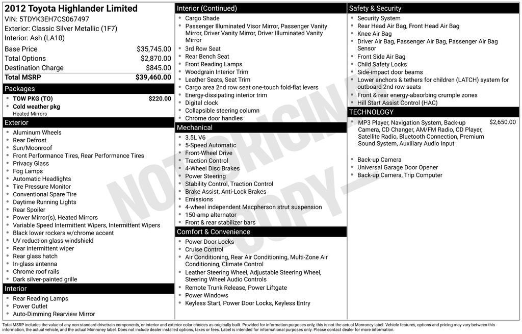 2012 Toyota Highlander Limited