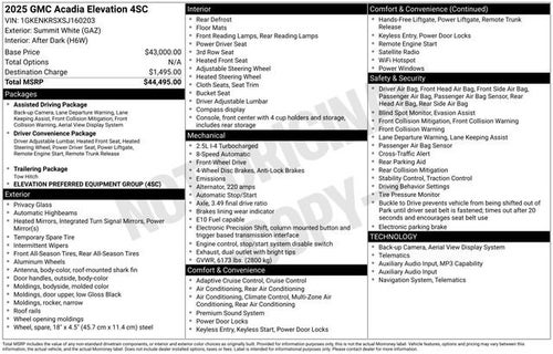 2025 GMC Acadia Elevation