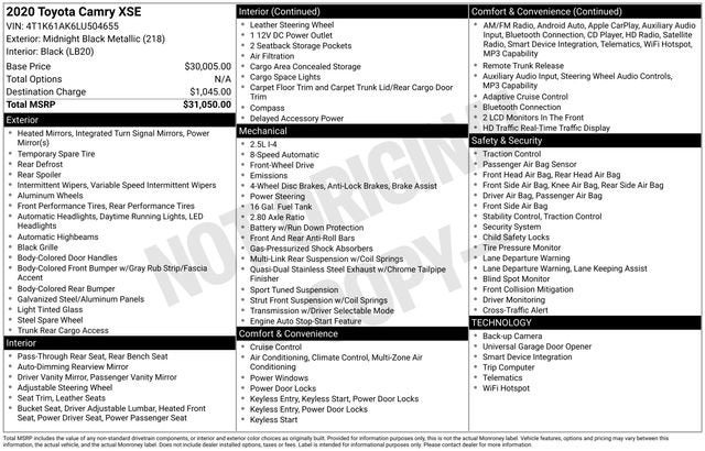 2020 Toyota Camry XSE