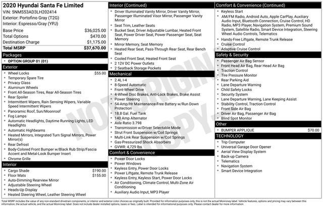 2020 Hyundai Santa Fe Limited