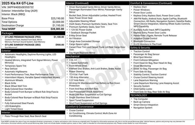 2025 Kia K4 GT-Line