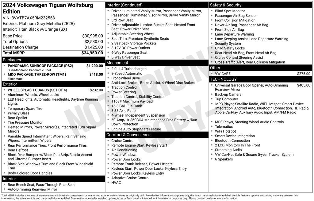 2024 Volkswagen Tiguan 2.0T Wolfsburg Edition