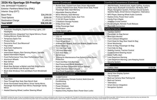 2026 Kia Sportage SX-Prestige