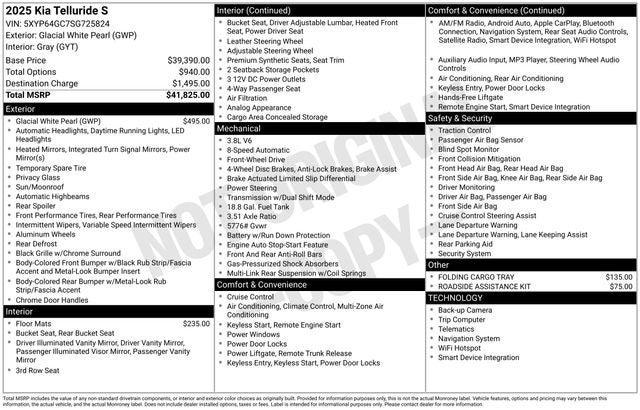 2025 Kia Telluride S