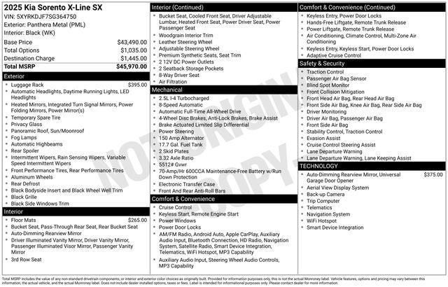 2025 Kia Sorento X-Line SX