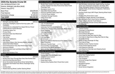 2026 Kia Sorento X-Line SX