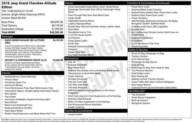 2018 Jeep Grand Cherokee Altitude