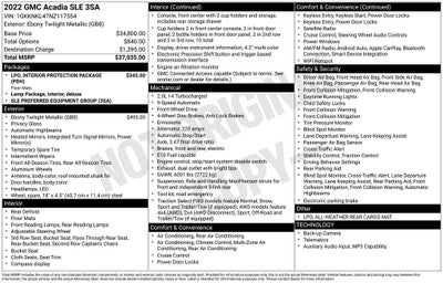 2022 GMC Acadia SLE