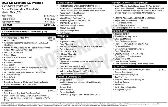 2026 Kia Sportage SX-Prestige