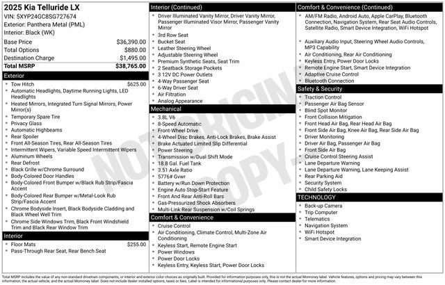 2025 Kia Telluride LX