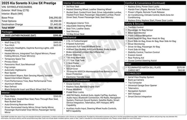 2025 Kia Sorento X-Line SX Prestige