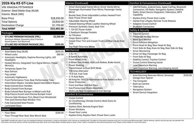 2026 Kia K5 GT-Line
