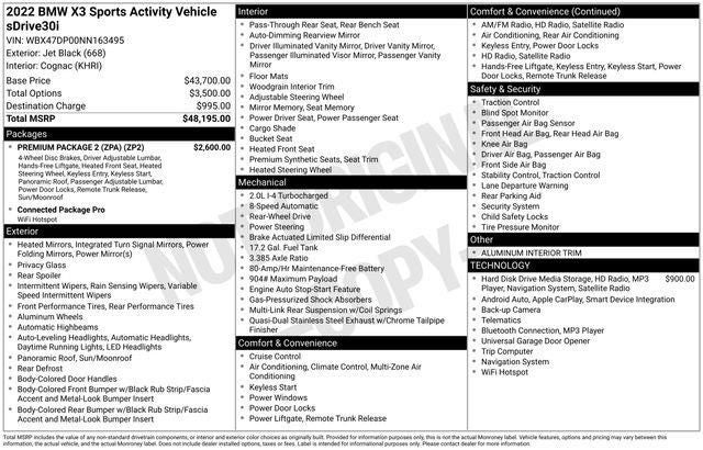 2022 BMW X3 sDrive30i