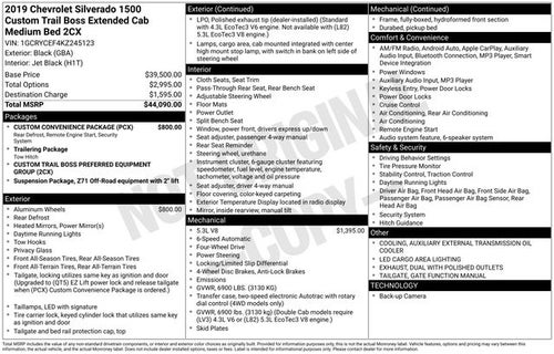 2019 Chevrolet Silverado 1500 Custom Trail Boss