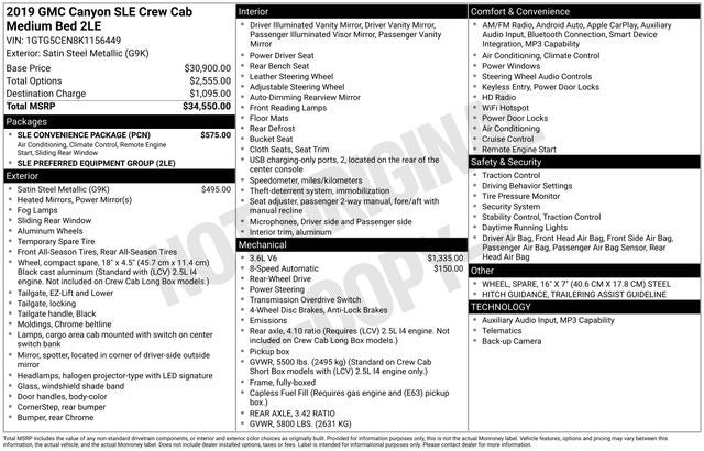 2019 GMC Canyon 2WD SLE
