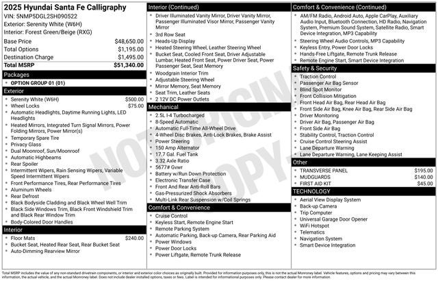 2025 Hyundai Santa Fe Calligraphy