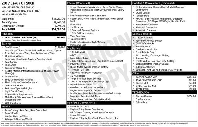2017 Lexus CT 200h CT 200h