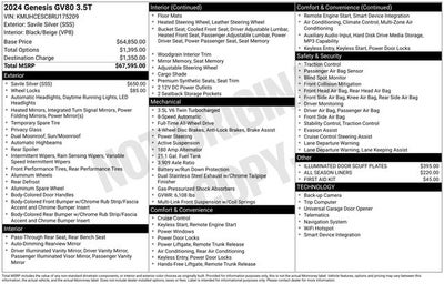 2024 Genesis GV80 3.5T AWD 7P