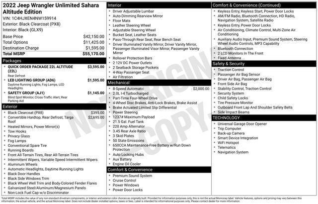 2022 Jeep Wrangler Unlimited Sahara Altitude 4x4