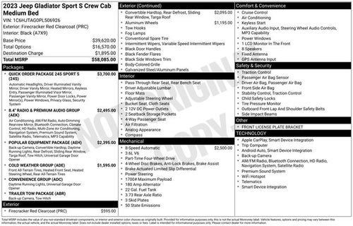 2023 Jeep Gladiator Sport S