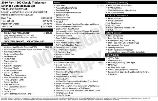 2019 RAM 1500 Classic Tradesman Quad Cab 4x2 6'4' Box