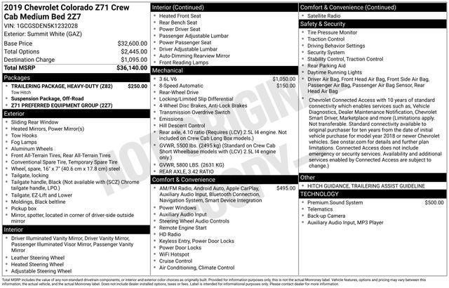 2019 Chevrolet Colorado Z71