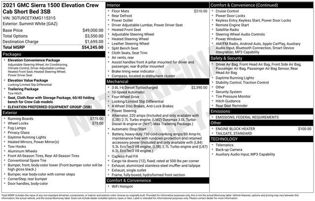 2021 GMC Sierra 1500 4WD Crew Cab Short Box Elevation