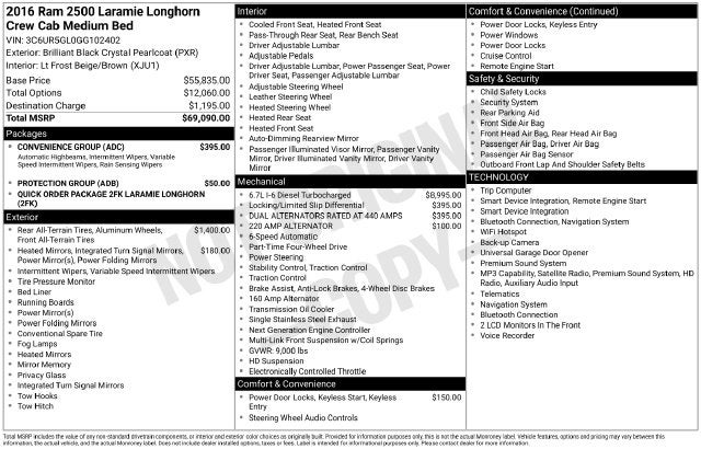 2016 RAM 2500 Laramie Longhorn