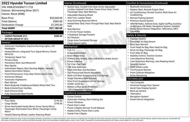 2022 Hyundai Tucson Limited