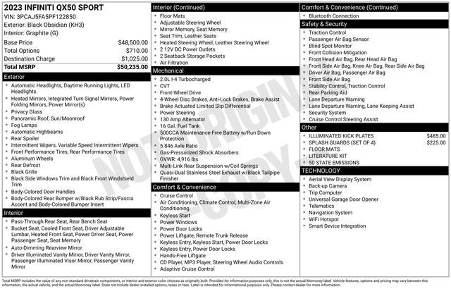 2023 INFINITI QX50 SPORT