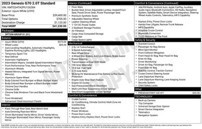 2023 Genesis G70 2.0T