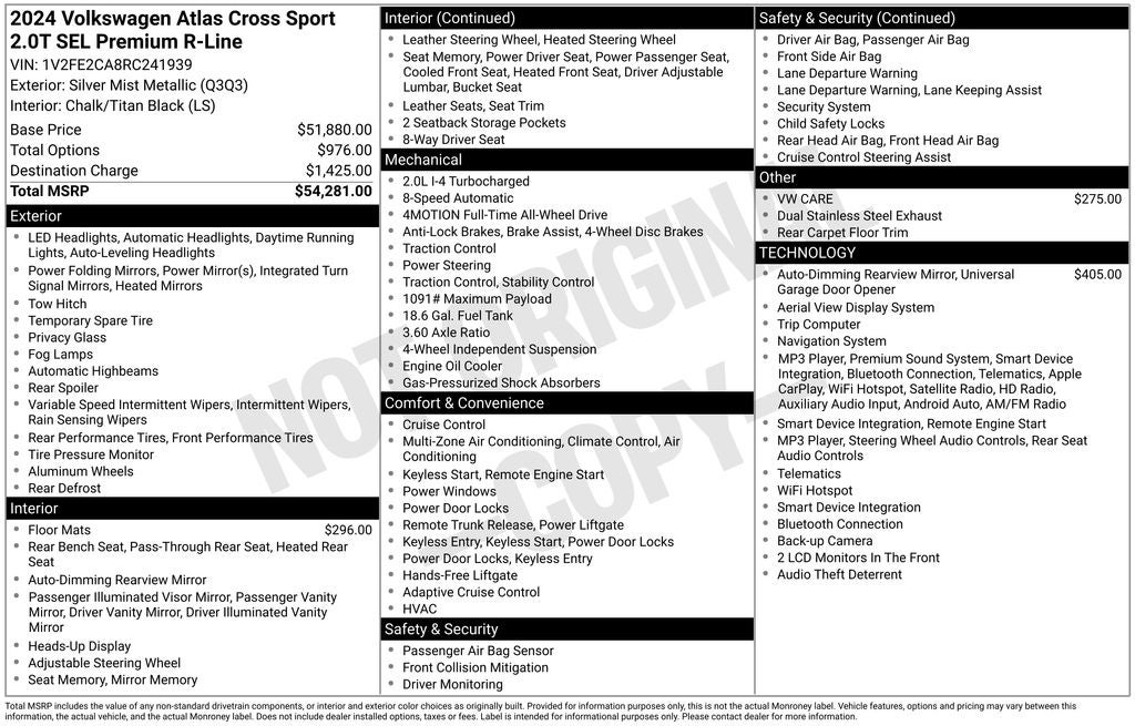 2024 Volkswagen Atlas Cross Sport 2.0T SEL Premium R-Line