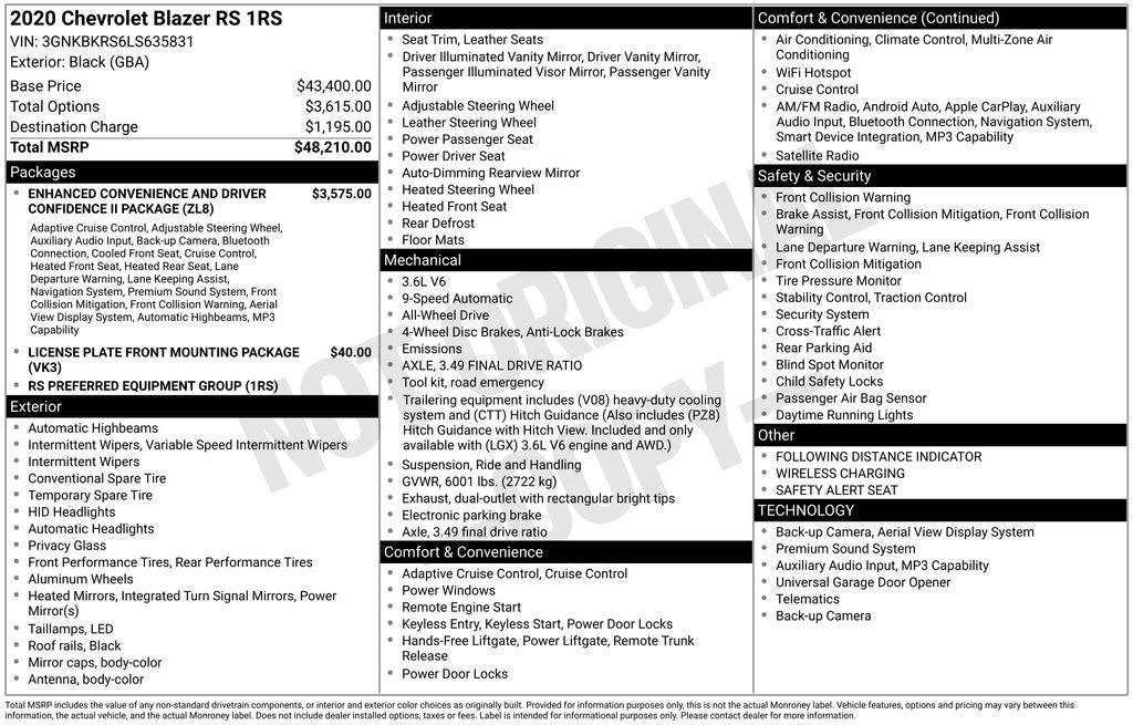 2020 Chevrolet Blazer RS