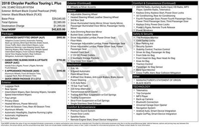 2018 Chrysler Pacifica Touring L Plus