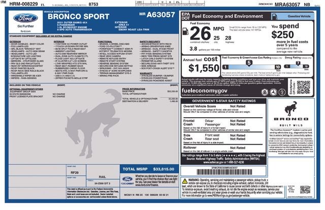 2021 Ford Bronco Sport Outer Banks