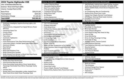 2024 Toyota Highlander XSE