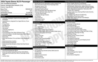 2026 Toyota Sienna XLE 7 Passenger