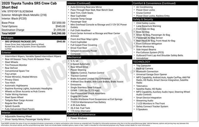 2020 Toyota Tundra SR5