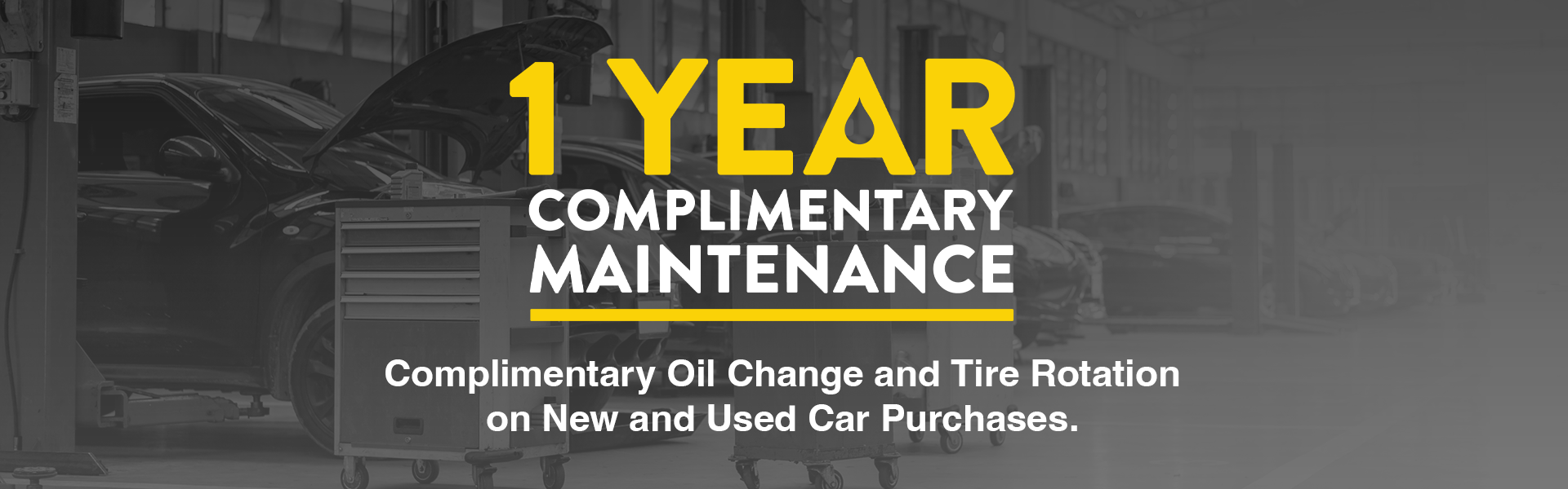 Complimentary Oil Change and Tire Rotation on New and Used 